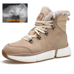 HUMTTO Women's Hiking Boots Winter Leather Snow Trainers Luxury Designer Trekking Boots Outdoor Casual Shoes 2024 Woman Sneakers