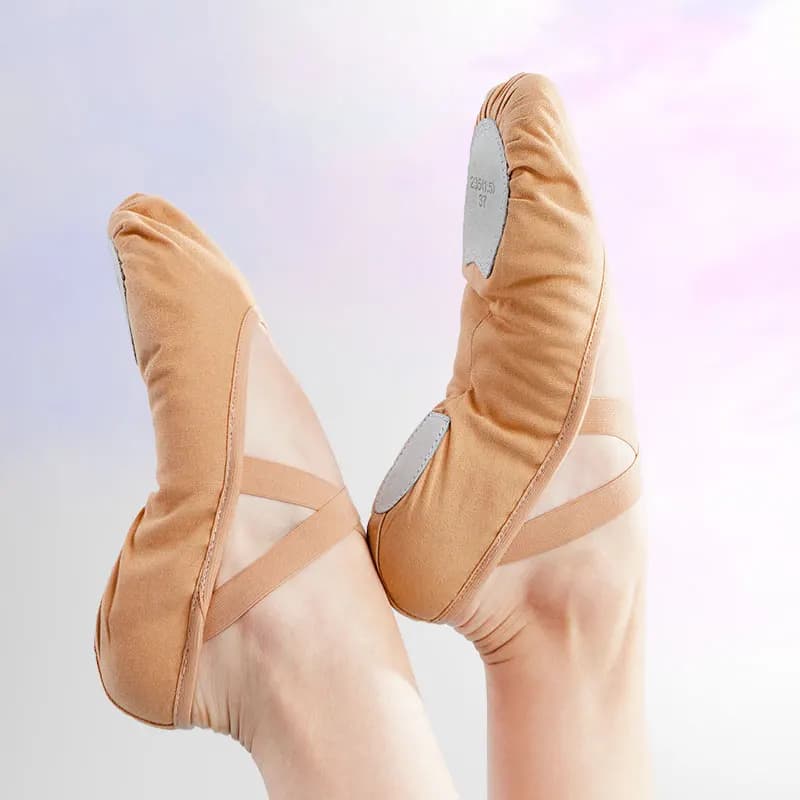 Girls Canvas Ballet Shoes Women Professional Dance Flat Soft Soled Ballerina Shoes Non-slip Dance Shoe for Practice Performance