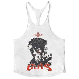 Berserk Graphic Cotton Tank Top for Men Summer Sleeveless Y-Back Vest Gym Muscle Training Athletic Workout Undershirt Activewear