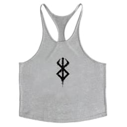 Berserk Graphic Cotton Tank Top for Men Summer Sleeveless Y-Back Vest Gym Muscle Training Athletic Workout Undershirt Activewear