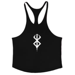 Berserk Graphic Cotton Tank Top for Men Summer Sleeveless Y-Back Vest Gym Muscle Training Athletic Workout Undershirt Activewear