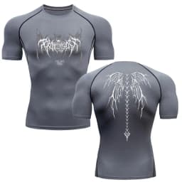 Y2K Compression Shirt Men Fitness Gym Skeleton Sport Running T-Shirt Rashgard Tops Tee Quick Dry Short Sleeve T-Shirt For Men