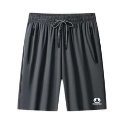 High Quality Men's Running Sports Shorts Luxury Zip Pocket Four-way Stretch Quick Drying Drapy Bottoms Loose Sportswear Summer