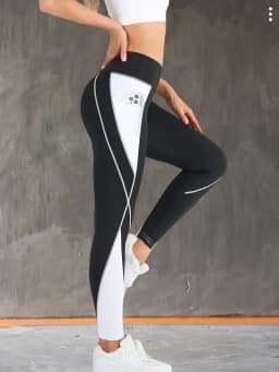 Contrast Color Patchwork Side Pocket Yoga Pants High Waist Tummy Control Hip Lifting Yoga Leggings Sportawear For Women