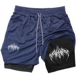 Men's 2-in-1 Shorts Training Fitness Phone Pocket Y2k Summer Breathable Double-layer Quick-dry Workout Jogging Gym Sportswear