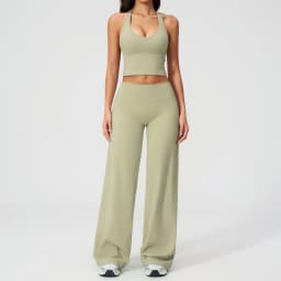 Women's Fitness Set Gym Tracksuit Breathable Sports Bra Flared Trousers Suit Workout Clothing Sportswear Female Athletic Wear