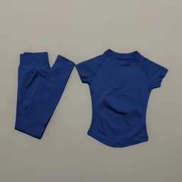 2 Pieces Short Sleeve Sports Set Women Round Neck Breathable Short Sleeve Yoga Sports Leggings Gym Sportswear Workout Sets