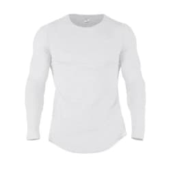 Plain Cotton Breathable Long Sleeve Clothing Gym Fitness Bodybuilding Sport T-shirts Mens Workout Casual Slim Fit Autumn Shirts