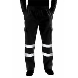Men's Reflective Warm Fleece Casual Running Pants High Visibility Work Safety Winter Hiking Trousers Bottoms Thick Trekking Ski