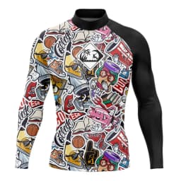 Rash Guard Men's Surfing Long SLeeve Shirts Lycra Surf Traje De Baño Manga Larga Swimsuit Upf 50+ Performance Swimimng Clothing
