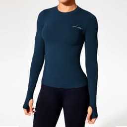 Women's Seamless Workout Top Long Sleeve, Slim Fit Running Shirt, Tummy Control Yoga Fitness Tee