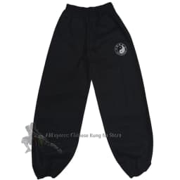 Black Cotton Tai Chi Kung Fu Pants Wushu Martial Arts Wing Chun Qigong Meditation Yoga Trousers