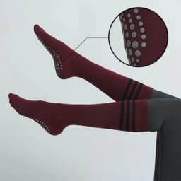 Mid-tube Women Yoga Socks Striped Cotton Fitness Breathable Pilates Socks Autumn Winter Non-Slip Gym Dance Ballet Grip Socks