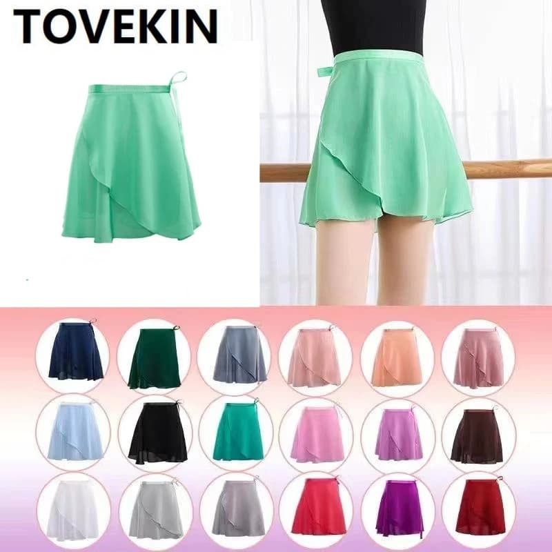 Adult Chiffon Ballet Tutu Dance Skirt for Female Girls Gymnastics Wrap Skirt Training Ballet Skirts Falskirts Ballet Dance Fa
