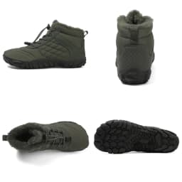 Men's Women's Winter Barefoot Hiking Boots, Slip On Warm Zero Drop Snow Boot, Wide Toe Box Ankle Booties, Minimalist Waterproof