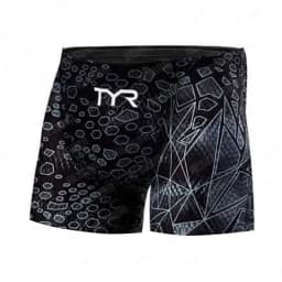 New Men's Swim Jammer Athletic Training Swimsuit Shorts Swimming Trunks Jammer Swimwear Beach Tights Shorts Quick Dry Surf Pants