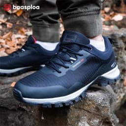 Baasploa Men Hiking Shoes New Outdoor Climbing Waterproof Non-slip Wear-resistant Sneakers Male Casual Lace-Up Walking Shoes 
