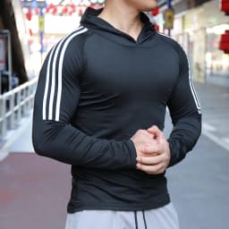 Mens Fitness Running Sport Hoodie Gym Joggers Hooded Outdoor Workout Shirts Tops Clothing Muscle Training Sweatshirt