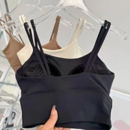 Women's Sports Bra with Padded Cups, Shockproof Running Sexy Strappy Yoga Vest, Outerwear Training Fitness Bra