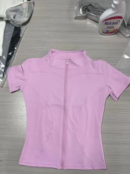Women's Zipper Short Sleeve Yoga Top Quick Dry Fitness T-Shirt Stand Collar Sportswear