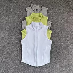 Zip Up Sleeveless Training Vest, Quick Dry Athletic Top for Gym, Running & Yoga, Versatile Casual Outerwear