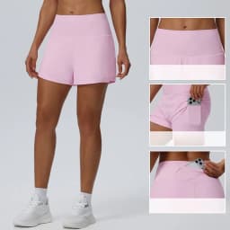 Women's Summer Loose Running Shorts 2-in-1Quick Dry Athletic Yoga Gym Shorts with Pockets Yoga Fitness Sports Shorts