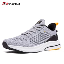 Baasploa Men Running Shoes Brand Mesh Breathable Casual Sneakers Male Lace-Up Comfort Lightweight Sport Shoes Non-Slip Outdoor