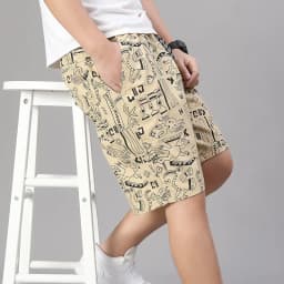 Men‘s Streetwear Casual Shorts Holiday Bermuda Shorts Elastic Waist Golf Shorts Relaxed Fit Cotton Drawstring Sweat Shorts