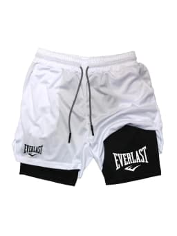 Men's running shorts, 2-in-1 double-layer sports shorts, sportswear, gym fitness shorts, training jogging pants