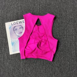Women's One-Piece Outer-Wear Yoga Tank Top with Crisscross Stylish Back – Seamless Yoga Apparel That Doubles as a Sports Bra