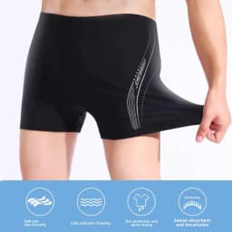 Professional Mens Swimwear Square Leg Quick Dry Swim Trunks for Beach Hot Spring
