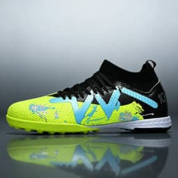 Men TF Turf Soccer Shoes, Breathable PU Upper Anti-slip Rubber Cleats, Adult Football Sneakers for Artificial Grass Training