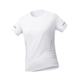 CHRLCK US/EU Size Women Mesh Short Sleeves Street Jogging Fitness Solid Color Breathable T-shirt Women Reflective Strip T-shirt