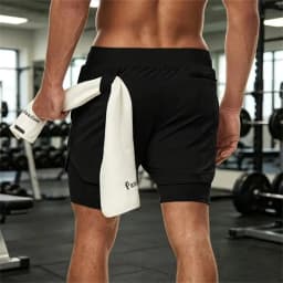 2026 Summer Sports Shorts 2-in-1 quick-dry multi-pocket Running Shorts men ventilation sweatpants Fitness double-deck men Shorts
