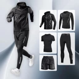 2025 New sports running set, running, fitness and cycling, breathable, sweat-wicking, quick-drying and highly elastic