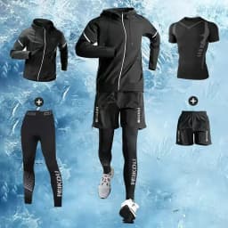 2025 New sports running set, running, fitness and cycling, breathable, sweat-wicking, quick-drying and highly elastic