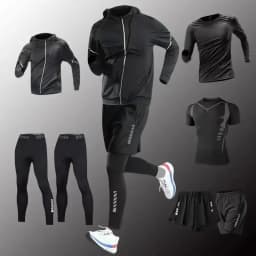 2025 New sports running set, running, fitness and cycling, breathable, sweat-wicking, quick-drying and highly elastic