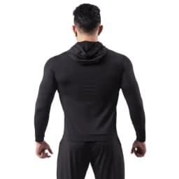 Running sports jacket hooded men's fitness morning run basketball training quick drying tight fitting jacket breathable jacket