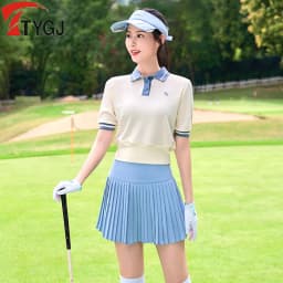 TTYGJ New Summer Women Sweaters T-Shirts Short Sleeve POLO Collar Knit Wears Female Slim Tops Classical Golf Clothing