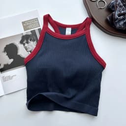Women's Color Block Sports Bra & Yoga Tank Top Set, Shockproof Support for Running & Training, Stylish Outer-Wear Active Top