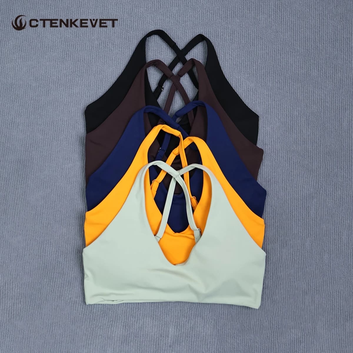 Ctenkevet Women's Summer Quick-Dry Crop Top, Sleeveless Backless Sports Bra & Gym Vest for Outdoor Running & Fitness