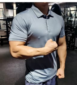 Summer Men Polo T-shirt Gym Running Training Fitness Bodybuilding Casual Sport Top Quality Cotton Short Sleeve Male Tops Tees