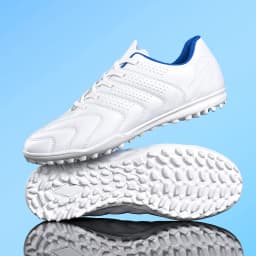 Unisex Adult TF Soccer Shoes PU Breathable Woven Fabric Rubber Dense Stud Anti-slip Wear-resistant Artificial Turf Daily Trainin