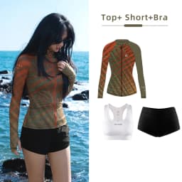 Nu-June Women Surf Suit 2 Pieces Set Rashguard Swimming Zipper Long Sleeves Surfing Shirts and Pants UV Protection Wetsuits