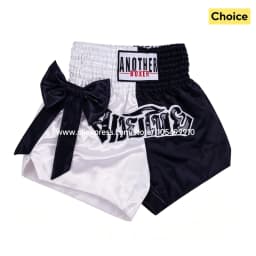 Thai Boxing Shorts Black White Fight Kickboxing Shorts Men Women Kids Muay Thai Boxing Shorts Bow Ribbons Gym MMA Training Pants
