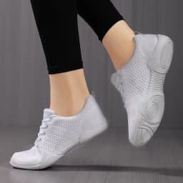 852 Breathable Mesh Aerobics Shoes Women Lightweight Cheerleading Sneakers Non‑slip Sole Youth Girls Dancing Training Shoes