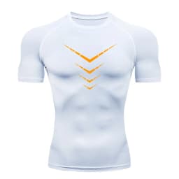 Men Compression Shirt Quick Dry Sports Tee Short Sleeve Gym Running Workout Fitness Athletic Base Layer Top