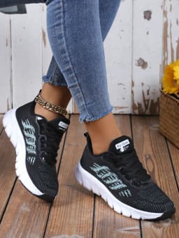 The Most Popular Women's Outdoor Sports Sneakers with Striped Front Lace and Super Soft Soles