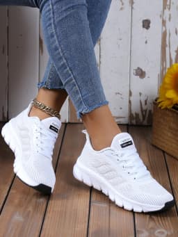 The Most Popular Women's Outdoor Sports Sneakers with Striped Front Lace and Super Soft Soles