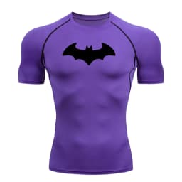 Bat Printed Men's Tight T-Shirt Running Compression T Shirt Gym Fitness Jogging Short Sleeve Male Casual Shirt Tops
